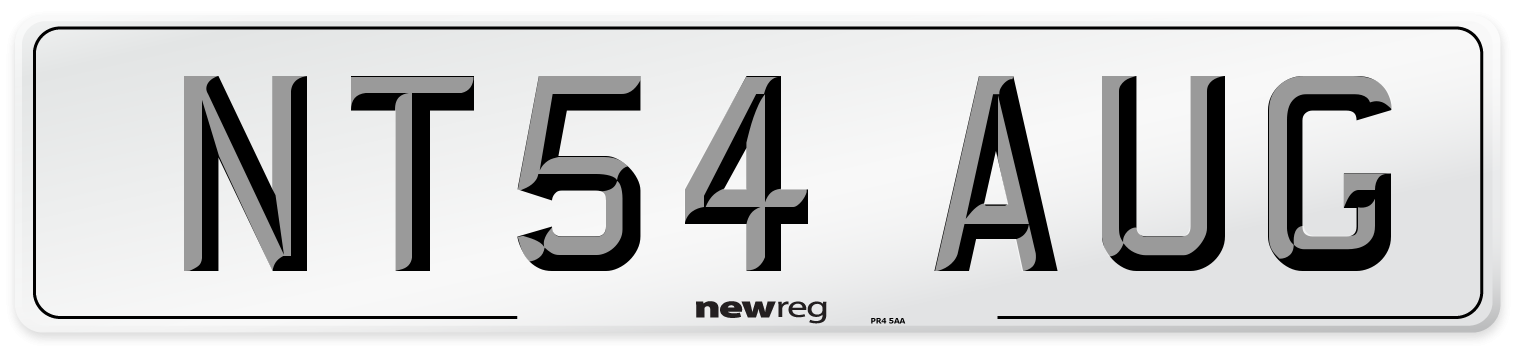 NT54 AUG Number Plate from New Reg